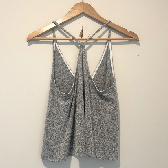 Wilfred Free Flowy Racerback Semi-Cropped Tank Top in Heather Grey ~ size XS - Picture 4 of 6